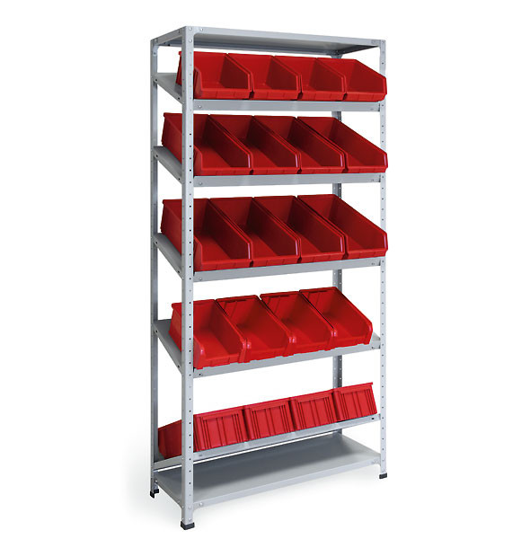 Стеллаж СТ-012 2500х1000х500 с 5 наклонными цинк полками Стеллаж СТ-012 2500х1000х500 с 5 наклонными цинк полками