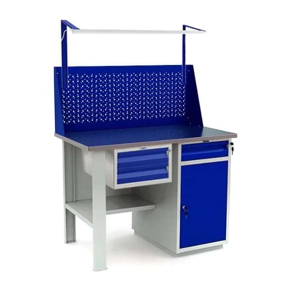 Верстак с освещением и ящиками WT120.F1/WD2.111