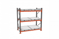 Стеллаж с выкатными платформами ДиКом 2000х1800х1000 на 3 яруса