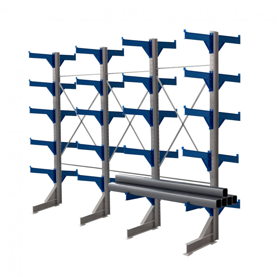 Стеллаж консольный двухсторонний КТр 4000х4980х2600 (1200) 5 ярусов