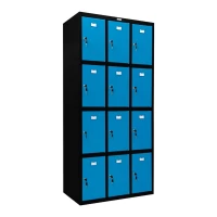 Шкаф металлический для сумок черный с голубым