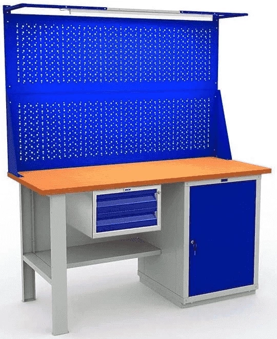 Верстак Практик с перфопанелью в сарай W160.F2/WS1.121