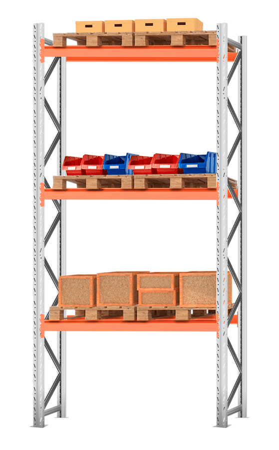 Стеллаж паллетный Лайт 4000х2200х1100 3 яруса (Р70.1.5Б120.1.5) Стеллаж паллетный Лайт 4000х2200х1100 3 яруса (Р70.1.5Б120.1.5)