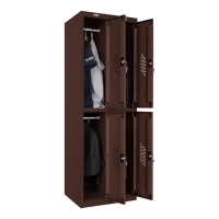 Шкаф металлический четырехсекционный коричневый