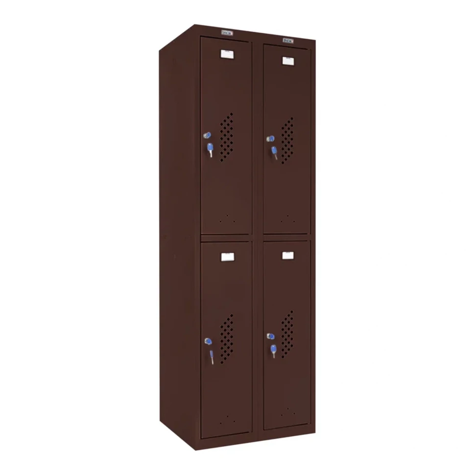 Шкаф металлический четырехсекционный коричневый