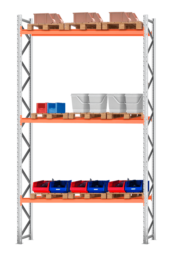 Стеллаж паллетный 6000х2700х1100 3 яруса (Р100.1.5Б120.1.5)