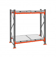 Стеллаж с выкатными платформами ДиКом 2500х1800х1000 на 2 яруса П-90