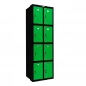 Шкаф металлический для личных вещей черный с зеленым