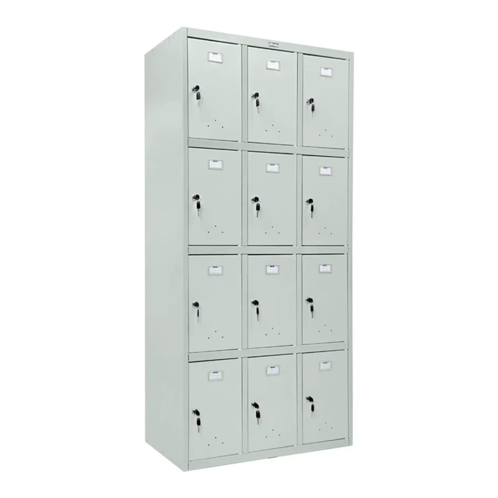 Шкаф сумочница металлический светло-серый