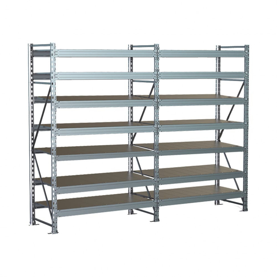 Стеллаж SGR-V 2500х2100х800 7 ярусов (рамы, балки, настил - цинк) ОС