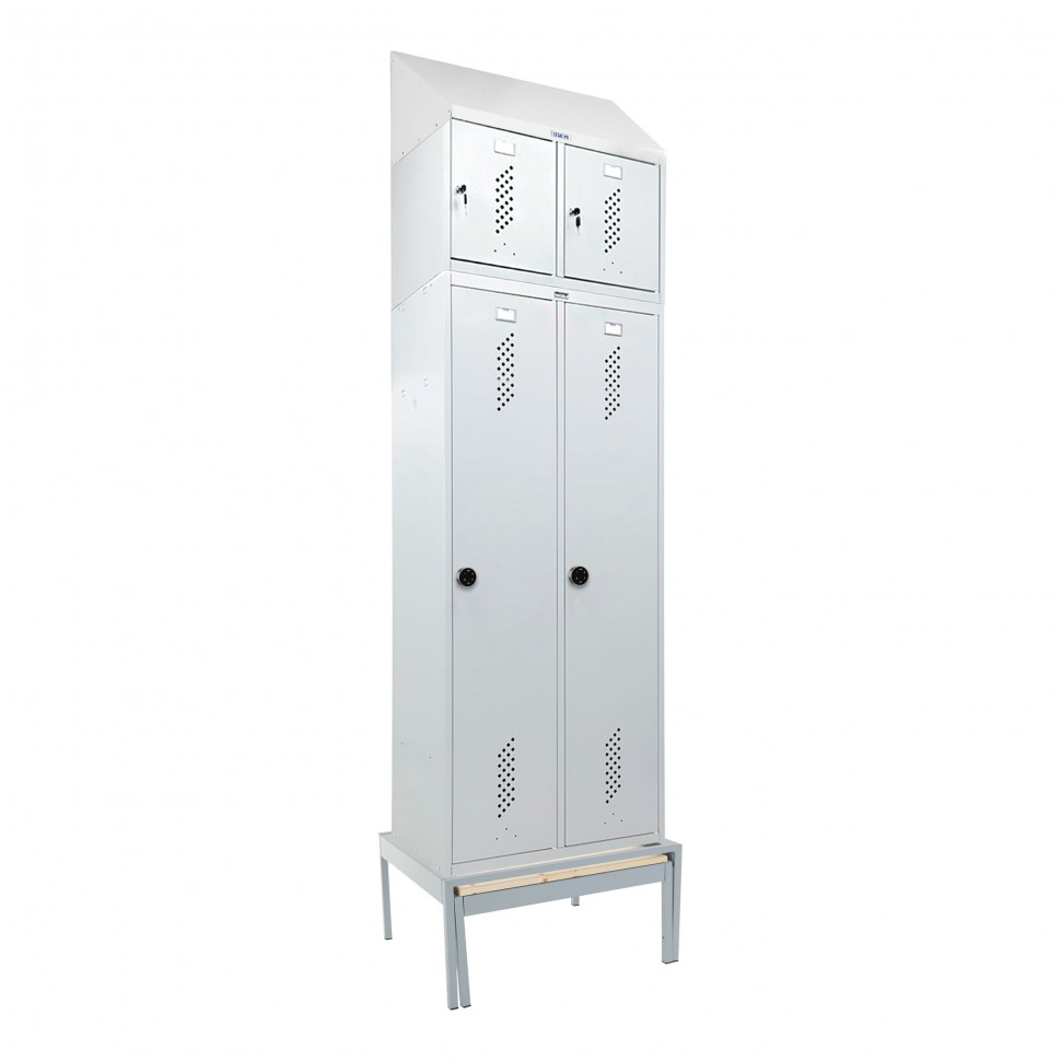 Шкаф LS-K-780 EL с выдвижной скамьей с антресолью + наклонная крыша