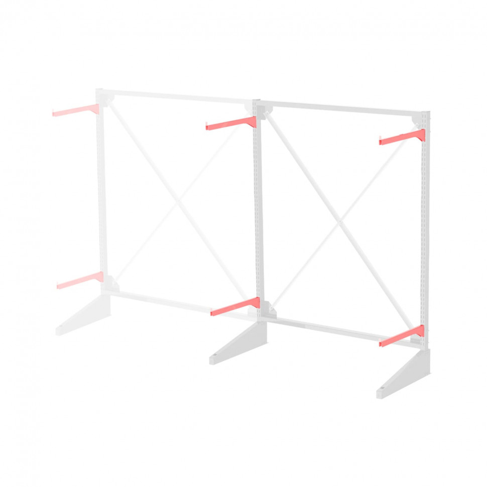 Стеллаж консольный односторонний Sortex 1920х1587х720 2 яруса ДС