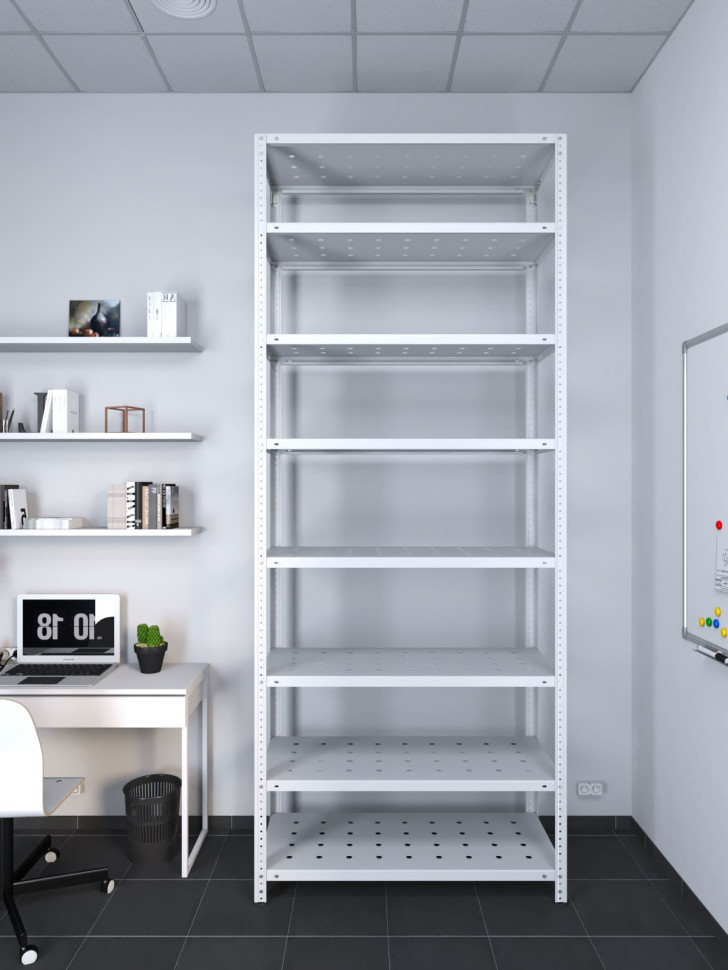 Стеллаж ТС Лайт 2200х1000х400 с 8 перфорированными полками Стеллаж ТС Лайт 2200х1000х400 с 8 перфорированными полками