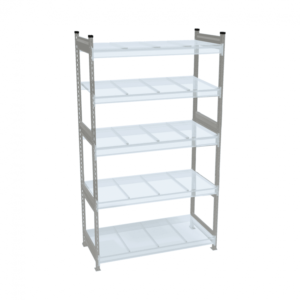 Стеллаж СТ-023 2200х1200х300 с 5 ярусами (рамы и настил - окрас)