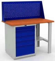 Верстак металлический для квартиры с полками W120.WS6/F2.010