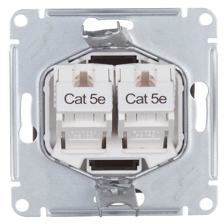 Розетка ATLASDESIGN двойная компьютерная RJ45+RJ45 категория 5E механизм грифель ATN000785 Розетка ATLASDESIGN двойная компьютерная RJ45+RJ45 категория 5E механизм грифель ATN000785