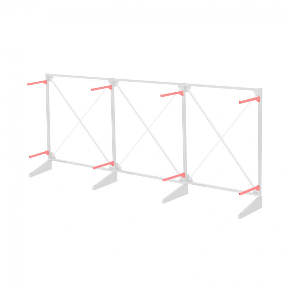 Стеллаж консольный односторонний Sortex 1920х4808х720 2 яруса