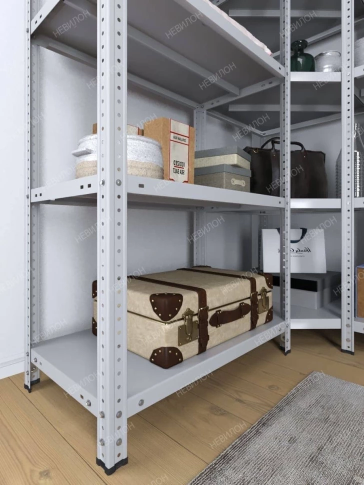 Стеллаж угловой МС 2500х1500х1500/600 мм 6 ярусов Стеллаж угловой МС 2500х1500х1500/600 мм 6 ярусов