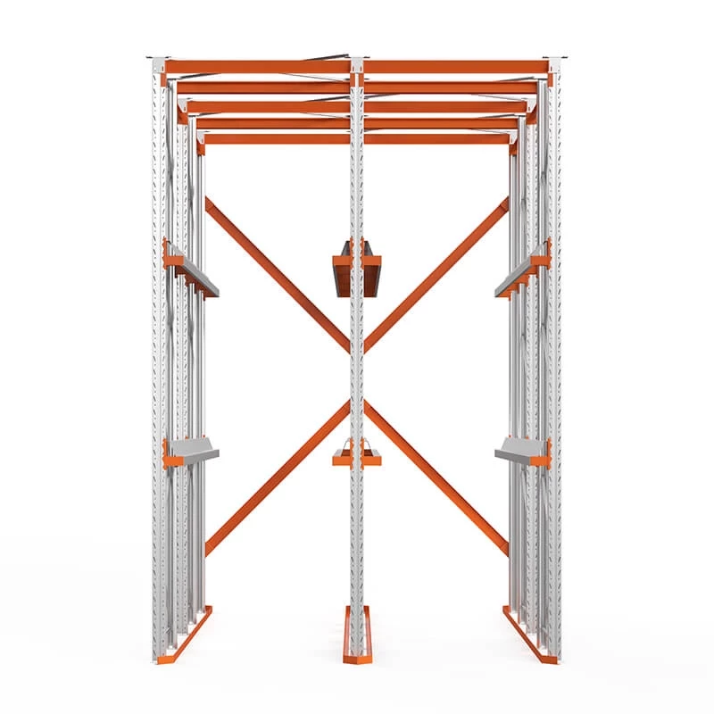 Стеллаж набивной паллетный 4500х3060х4000 мм 2 линии, 2 яруса