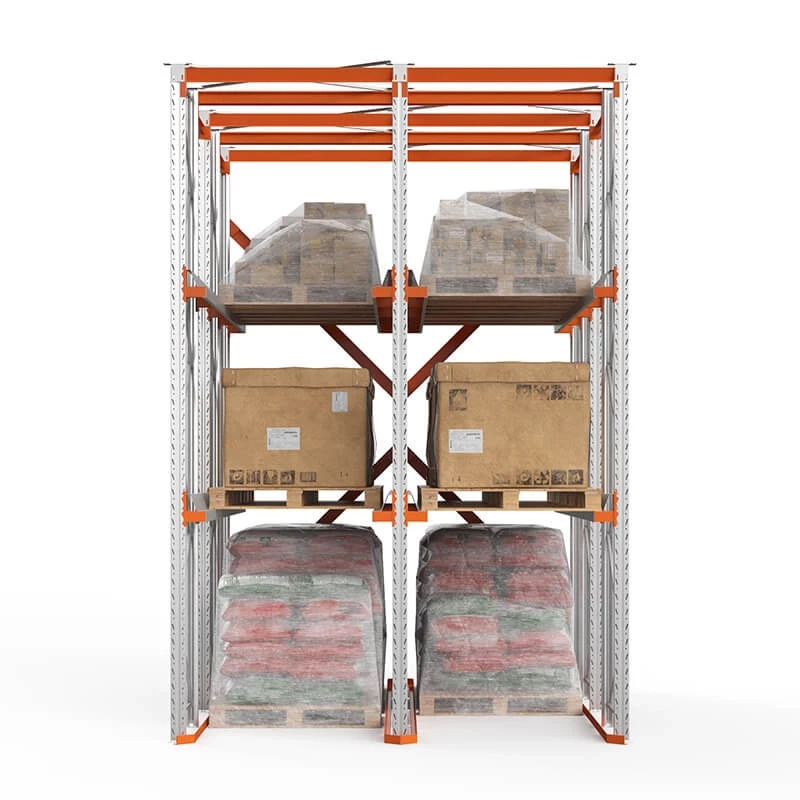 Стеллаж набивной паллетный 4500х3060х4000 мм 2 линии, 2 яруса