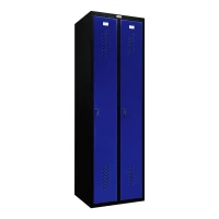 Шкаф металлический двухдверный черный с синим