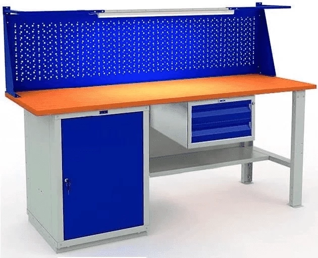 Верстак металлический промышленный с перфопанелью W200.WS1/F2.111