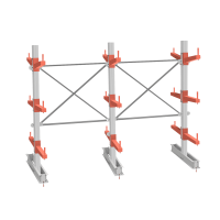 Стеллаж консольный СТ-062 2450х3160х1400 3 яруса +О двухсторонний