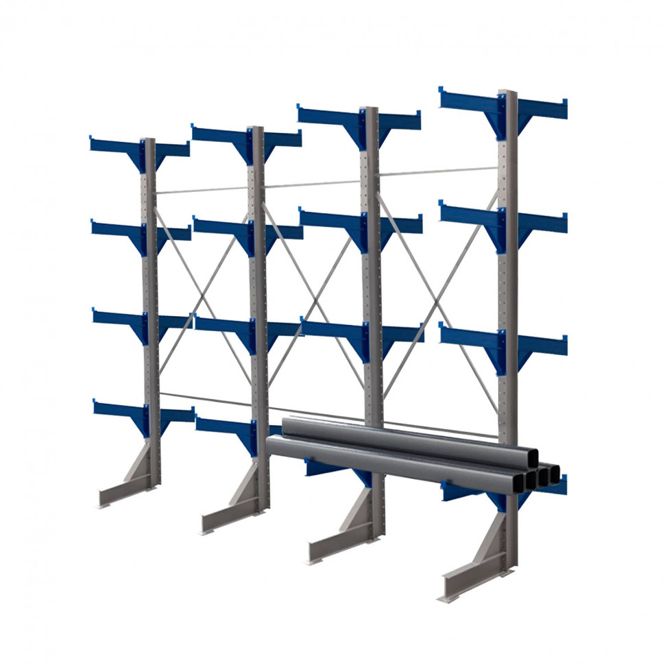 Стеллаж консольный двухсторонний КТр 4000х4980х2200 (1000) 4 яруса