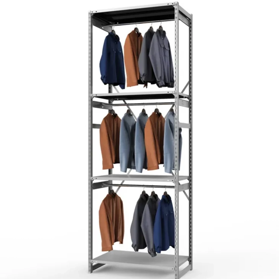 Стеллаж металлический ГТС Универсал, 3000x1000x500 мм.Штанги: 3шт. Полки: метал. 4 шт. (ТСУ 30100540ш3)