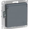 Розетка ATLASDESIGN с заземлением со шторками с крышкой 16А IP20 механизм грифель ATN000746 Розетка ATLASDESIGN с заземлением со шторками с крышкой 16А IP20 механизм грифель ATN000746