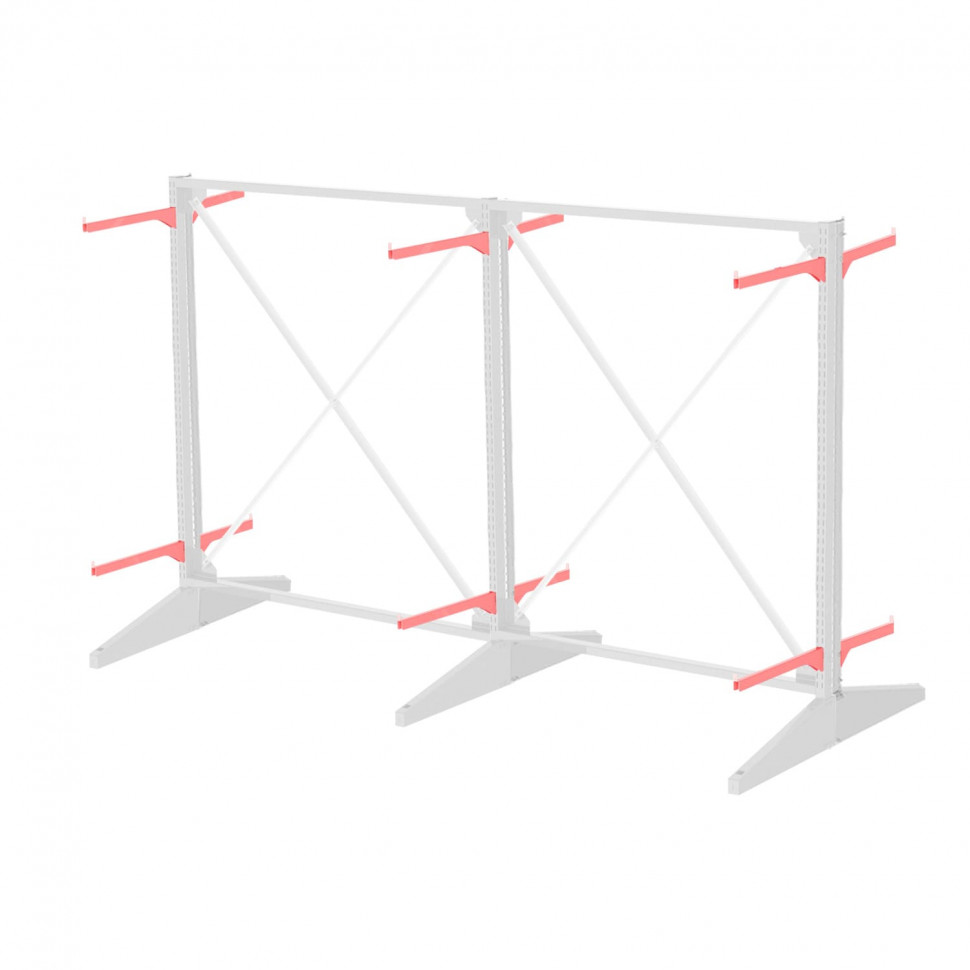 Стеллаж консольный двухсторонний Sortex 1920х3221х1280 2 яруса