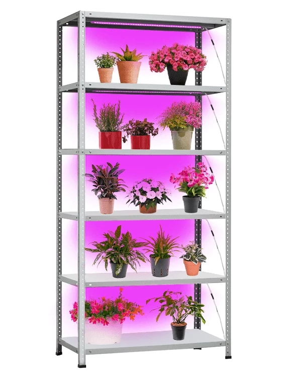 Стеллаж для рассады с фитолампами Невилон Флора 2750х700х600 c 6 полками