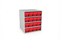 Кассета ДиКом К-01/2 16 ящиков Б 400х92х100 мм красные