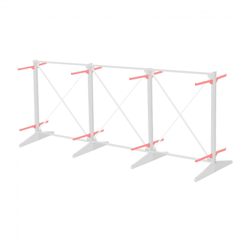 Стеллаж консольный двухсторонний Sortex 1920х4808х1280 2 яруса Стеллаж консольный двухсторонний Sortex 1920х4808х1280 2 яруса