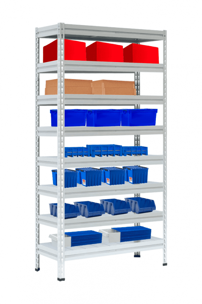 Стеллаж МС-Т 2000х1856х784 мм 8 ярусов настил металл Стеллаж МС-Т 2000х1856х784 мм 8 ярусов настил металл