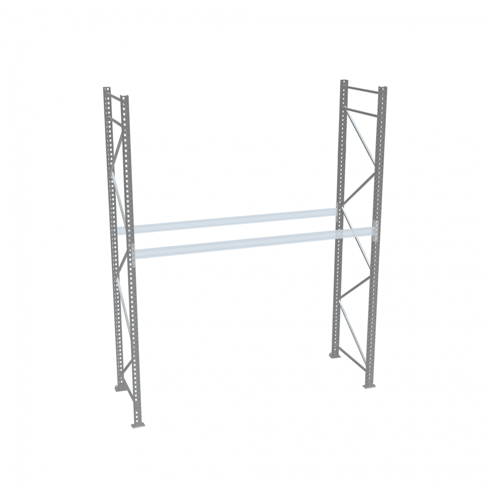 Стеллаж палетный ДиКом СП 2000х2700х1000 с 1 ярусом до 2200 кг / до 700 кг на паллет П-90 Стеллаж палетный ДиКом СП 2000х2700х1000 с 1 ярусом до 2200 кг / до 700 кг на паллет П-90