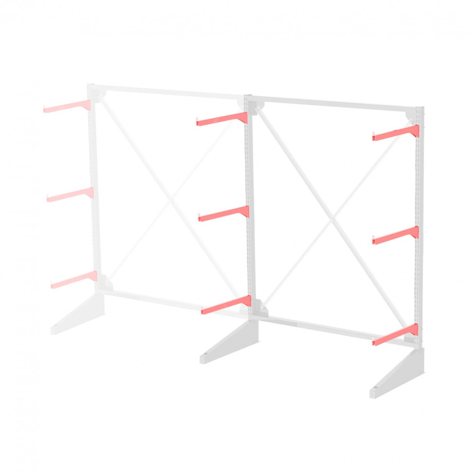 Стеллаж консольный односторонний Sortex 1920х1587х720 3 яруса ДС Стеллаж консольный односторонний Sortex 1920х1587х720 3 яруса ДС