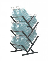 Двусторонний стеллаж для воды Стилс-10 на 10 бутылей 5/6 л, черный