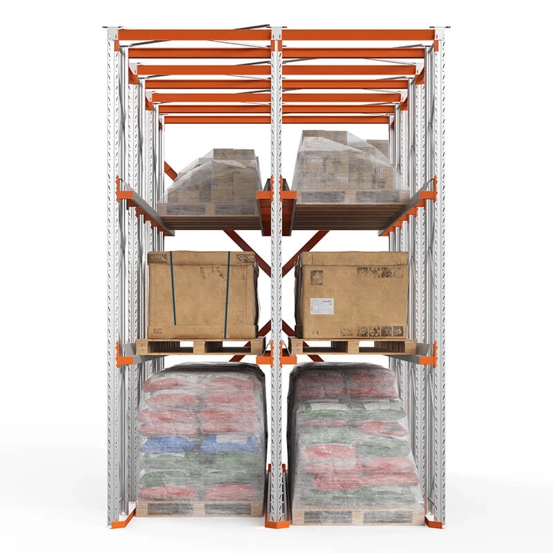 Стеллаж набивной паллетный 4500х3060х6000 мм 2 линии, 2 яруса