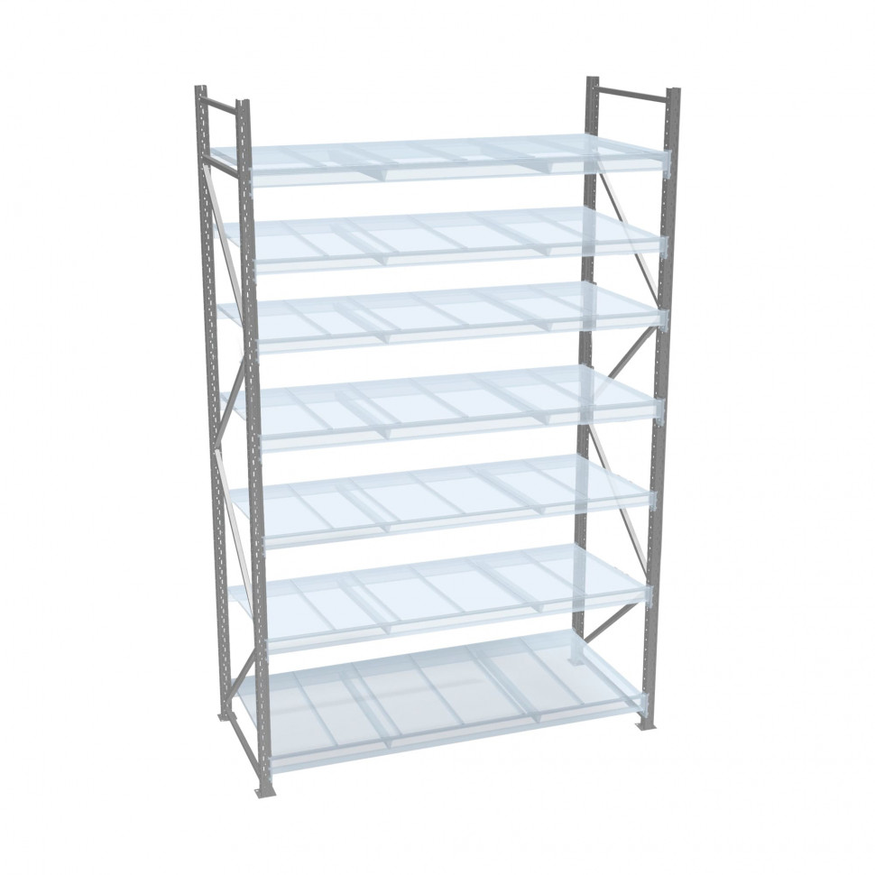 Стеллаж СТ-051 5500х1200х650 с 7 ярусами Стеллаж СТ-051 5500х1200х650 с 7 ярусами