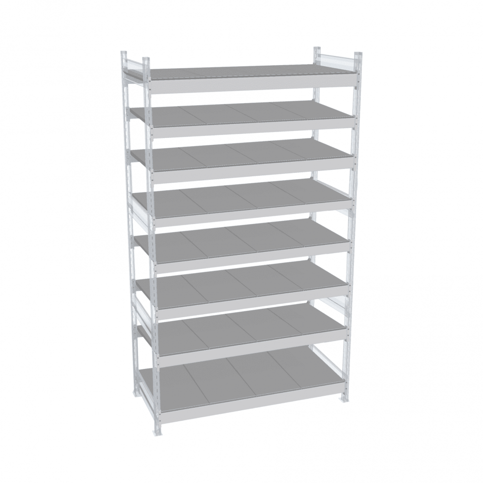 Стеллаж СТ-023 2000х1500х800 с 8 ярусами (рамы и настил - цинк) Стеллаж СТ-023 2000х1500х800 с 8 ярусами (рамы и настил - цинк)