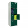 Шкаф металлический для личных вещей серый с темно-зеленым