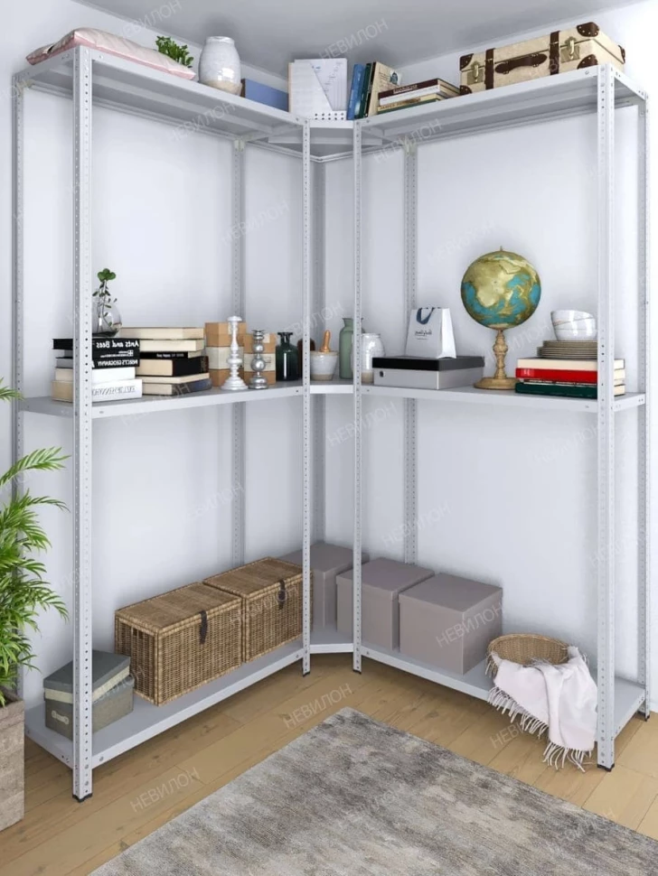 Стеллаж угловой МС 2500х1500х1500/300 мм 3 яруса