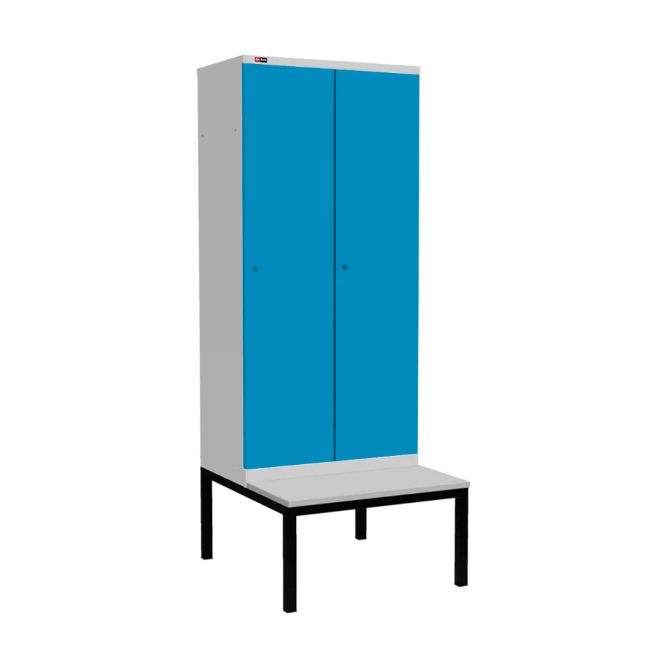 Шкаф Диком УНО-421 (RAL 7038 + RAL 5012) на подставке-скамейке Шкаф Диком УНО-421 (RAL 7038 + RAL 5012) на подставке-скамейке