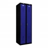Шкаф металлический гардеробный черный с синим