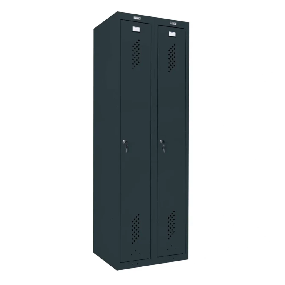 Шкаф металлический для рабочей спецодежды графит