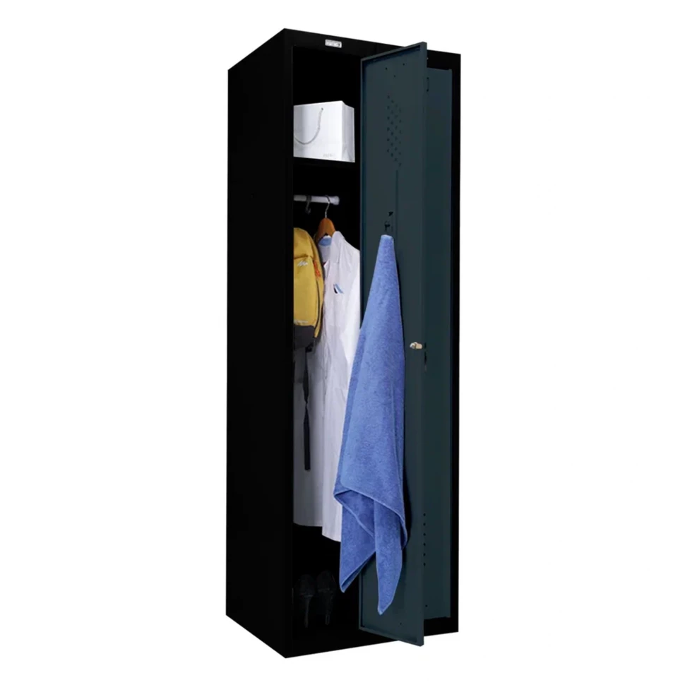 Шкаф металлический для рабочей спецодежды графит