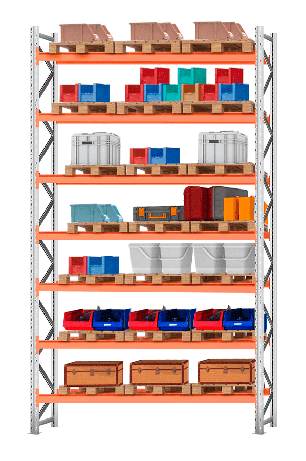 Стеллаж паллетный 5000х3300хх1100 7 ярусов (Р100.1.5Б150.2)
