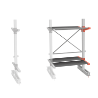 Стеллаж консольный СТ-062 2450х1660х1400 2 яруса +Н двухсторонний, доп. секция