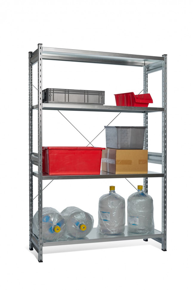 Стеллаж СТ-031 цинк 2491х1000х400 4 полки до 300 кг Стеллаж СТ-031 цинк 2491х1000х400 4 полки до 300 кг